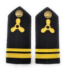 Uniforme Marin Officier Ingénieur 3ème Échelon Épaulettes Deux Barres Paire
