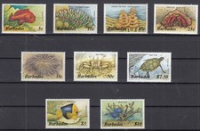 SK26373/ BRITISH BARBADOS – SEA LIFE – Y&T # 637 / 645 COMPLETE MINT MH