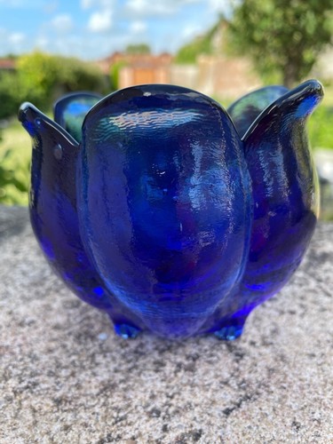 Magnifique vase verre bleu - magnifique,