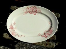 Plat oval rose ancien