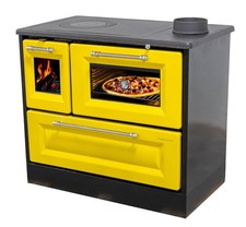 Poêle avec compartiment de cuisson et plaque de cuisson poêle à bois 8 kW...