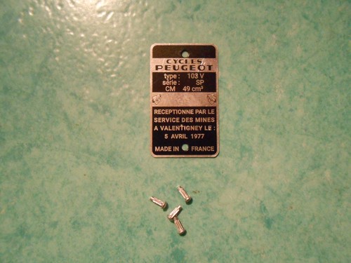 Plaque mines peugeot 103v - peugeot,