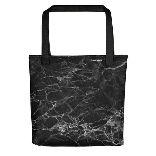 Black marble tote - black,