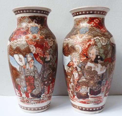 Paire vases faïence - de,