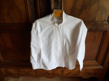 Ancien chemisier col officier,vêtement ancien,broderie anglaise,1920