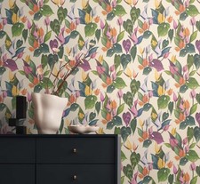 Papier Peint Floral Ludiques Avec Motif De Fleurs Vives Et Surface Fine