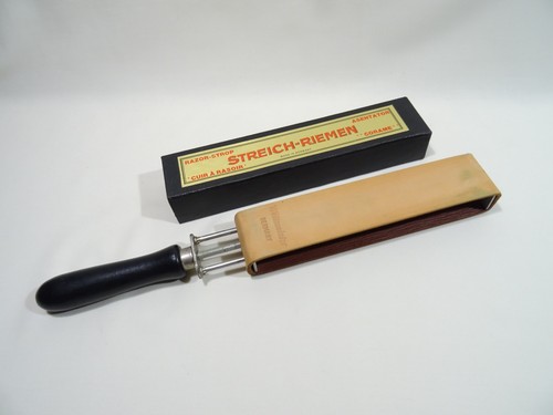 Ancien affuteur tendeur cuir - a,