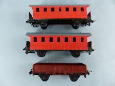 TRIX EXPRESS 3309 Ho lot de 2 wagons voyageurs rouge + un plat