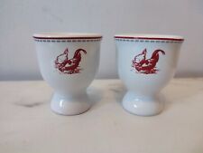 2 coquetiers poules rouges en céramique - Déco Ferme Campagne Poulailler etc...