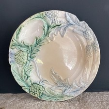 Assiette ancienne Five Lille Majolique France Artichaut Asperge 1880/1900