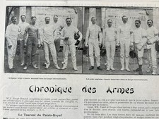 1905 CHRONIQUE DES ARMES - ESCRIME - LE TOURNOI DU PALAIS ROTAL
