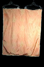 Vintage 1930'S Pêche Feutre Rose Brodé Bébé Couverture 36 " Par 13.7m