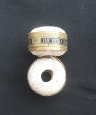 Lot 2 anciens fil de lin " aux pelotes d'or " blanc N° 80 couture mercerie