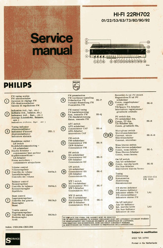 Manuel service philips 22 - manuel,