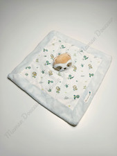 Doudou Plat/Mouchoir Carré Paresseux Marron Blanc Bleu Dinosaure - Sergent Major