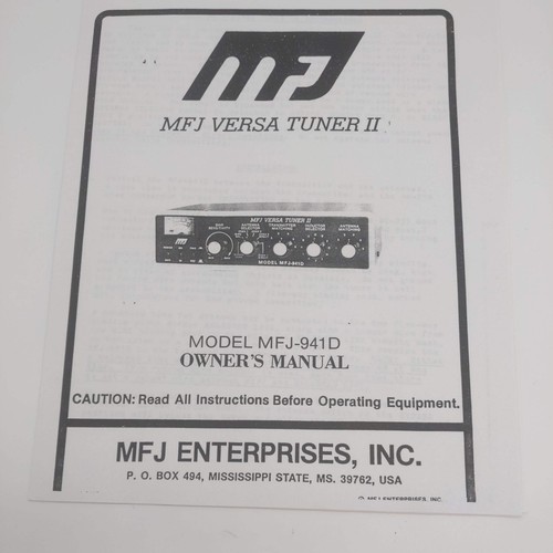 Mfj 941d versa tuner - mfj-941d,