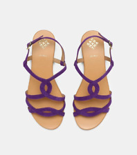 SAN MARINA Sandales cuir violet Inaia talon plat Taille 39