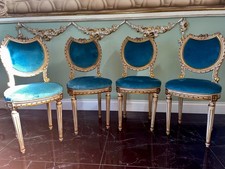 Quatre chaises anciennes vénitiennes style Louis XVI