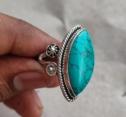 Bleu turquoise marquise pierre - bleu,