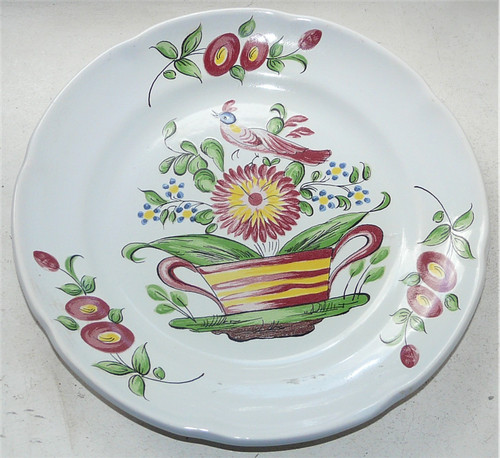 Assiette ancienne décor - assiette,