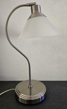 LAMPE DE BUREAU ART DECO CHROME abat Jour En Verre Orientable 