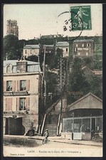 Cpa laon escalier la gare - laon,, de