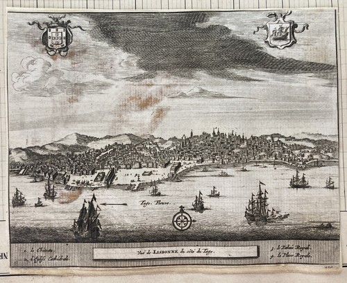 Gravure vue lisbonne - lisbonne, du