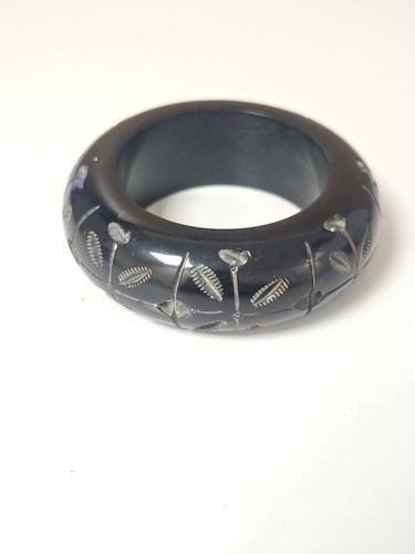 Bracelet jonc bakélite noire