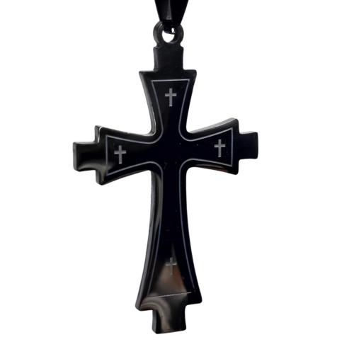 Collier pendentif croix - , noire
