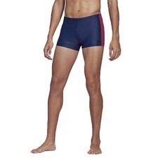 Adidas Ess Hommes Fit 3 Stripes Boxer Maillot De Bain Infinitex® Marine Rouge