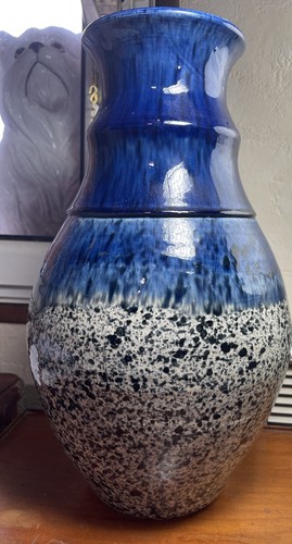 Vase céramique blanc - blanc, bleue