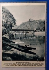 BESANCON LA CITADELLE DOUBS canoé kayak  héliogravure photo document circa 1930