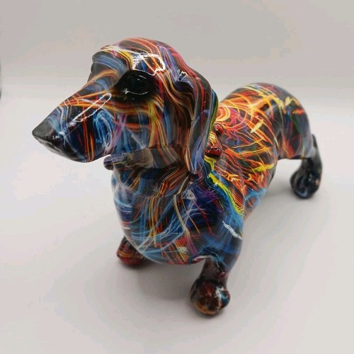 Figurine teckel multicolore - figurine,