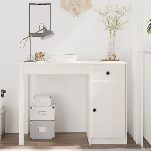 Bureau blanc 100x50x75cm bois - bureau,