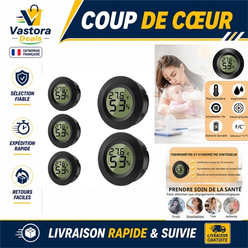 Hygromètre numérique rond