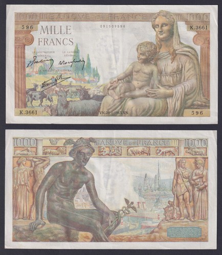 France banknote 1000 - france,