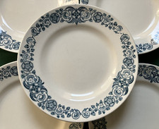 Faïence ancienne Longchamp Terre de Fer 8 Assiettes plates "Alesia" - Bon état