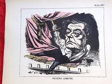 16 Lithographie illustré André GILL 1867 Portrait Frédéric LEMAITRE Littérature