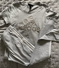Ensemble Sporty Gris Clair Tee Shirt ET Legging ADIDAS T S 36 38