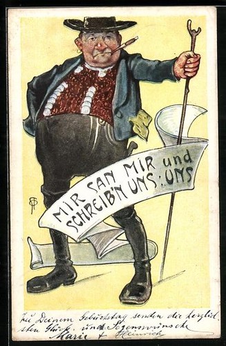 Carte postale caricature un - postale, d'un