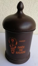 Vintage !! Pot Publicitaire à Cigares - "Orée de Savane" en Opaline & Couvercle