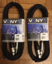 2 Câbles Xlr Femelle. / Jack  6,35 ASM  Mâle 3 Mètres Haute Qualité