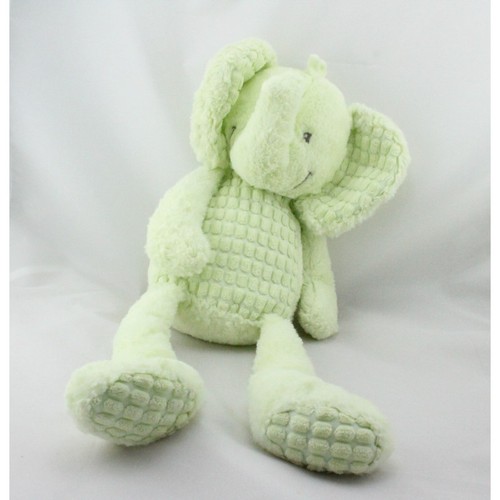 Grand doudou éléphant vert - éléphant,