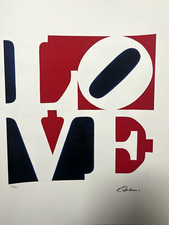 Lithographie Robert Indiana, Love Certificat.  28x38cm. Edition de 150