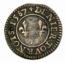 Pièce Denier Tournois 1587