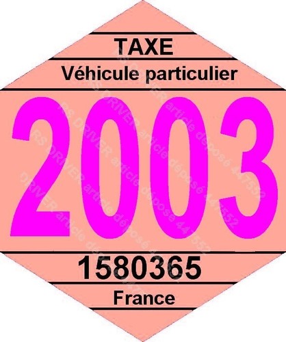 Vignette fiscale 2003 pour - fiscale,