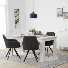 Table Salle à Manger Extensible Bois Massif 4 Chaises Gris Ensemble Homestyle4u