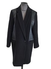 Très Beau Manteau Laine Cuir