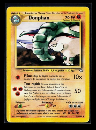 Carte pokémon donphan 111 - carte, 21/111