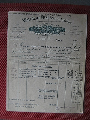 1601 vieux papier - "1601", facture